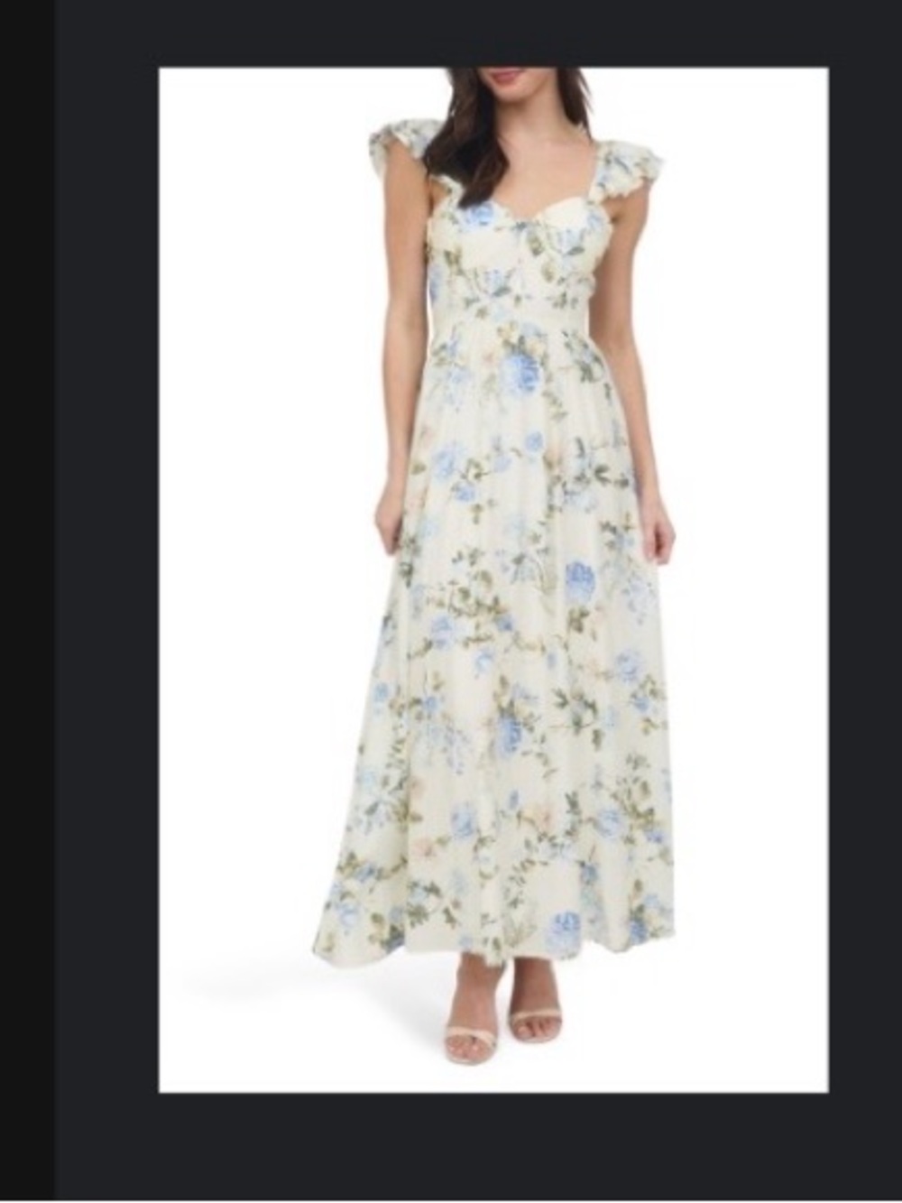 Blu Pepper Floral Ruffle Maxi Dress